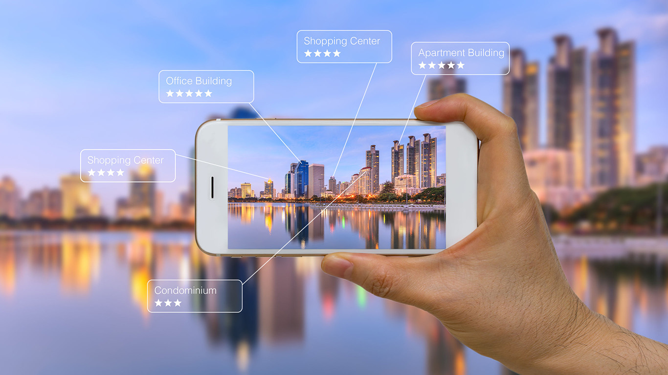 68651783 - augmented reality or ar app on smart device screen augmented reality